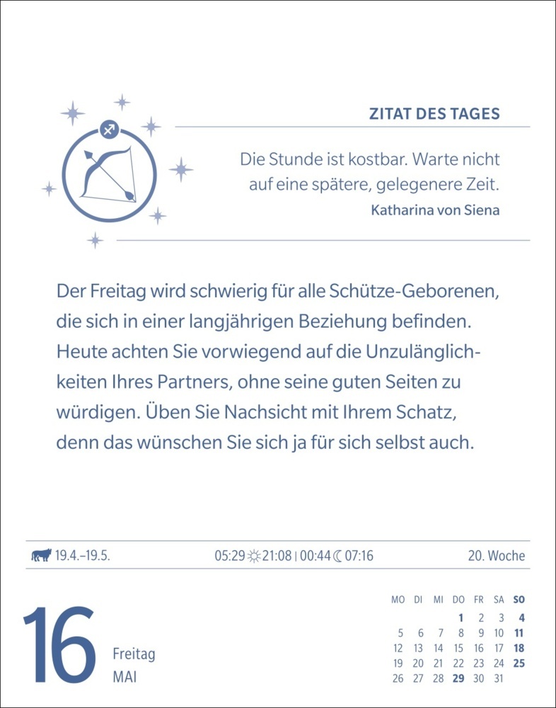 Bild: 9783840033759 | Schütze Sternzeichenkalender 2025 - Tagesabreißkalender - Ihr...