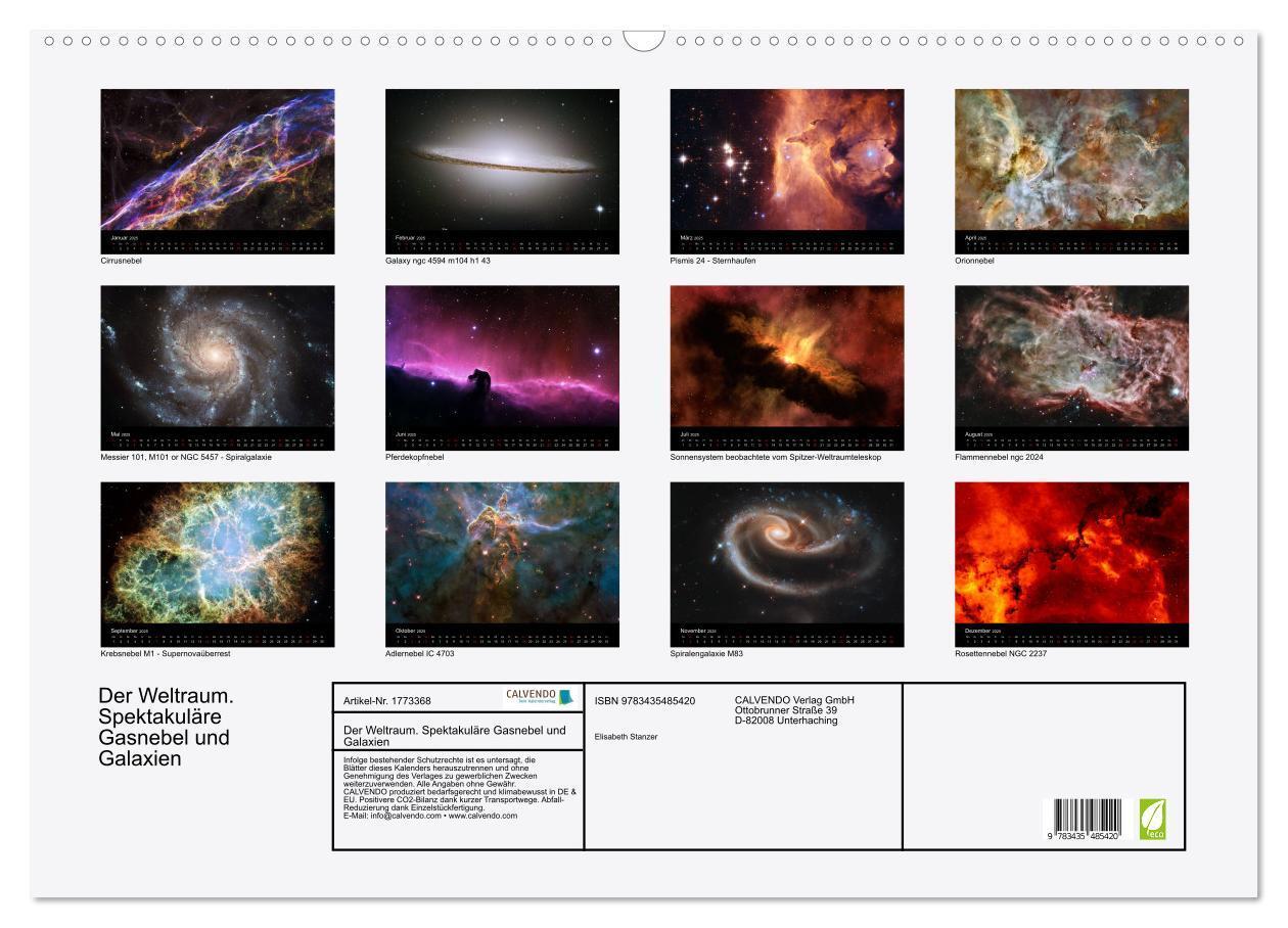 Bild: 9783435485420 | Der Weltraum. Spektakuläre Gasnebel und Galaxien (Wandkalender 2025...