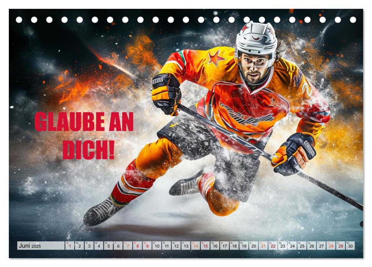 Bild: 9783383863578 | Eishockey und positive Gedanken (Tischkalender 2025 DIN A5 quer),...