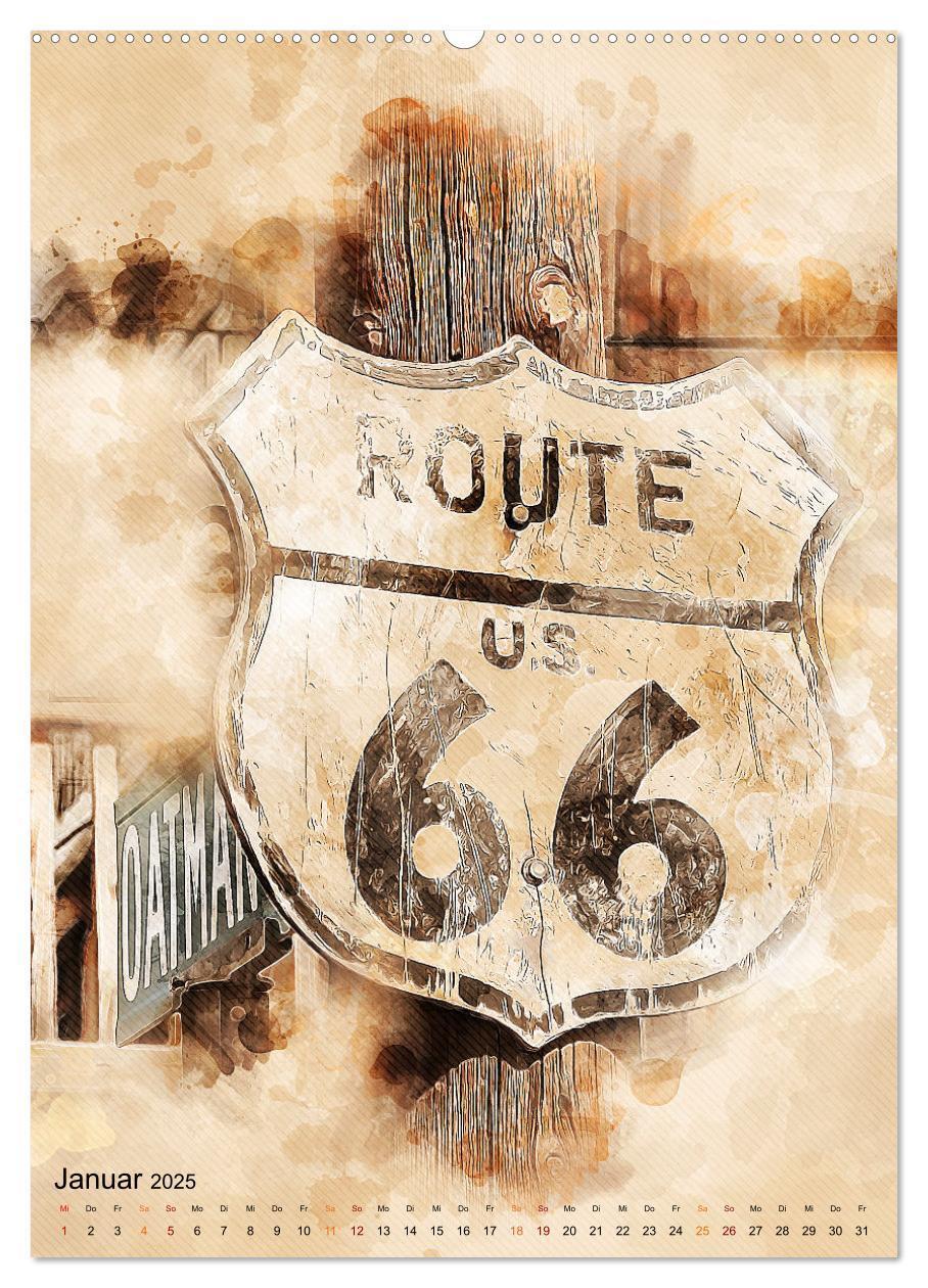 Bild: 9783435930289 | Route 66 - 2451 Meilen (Wandkalender 2025 DIN A2 hoch), CALVENDO...