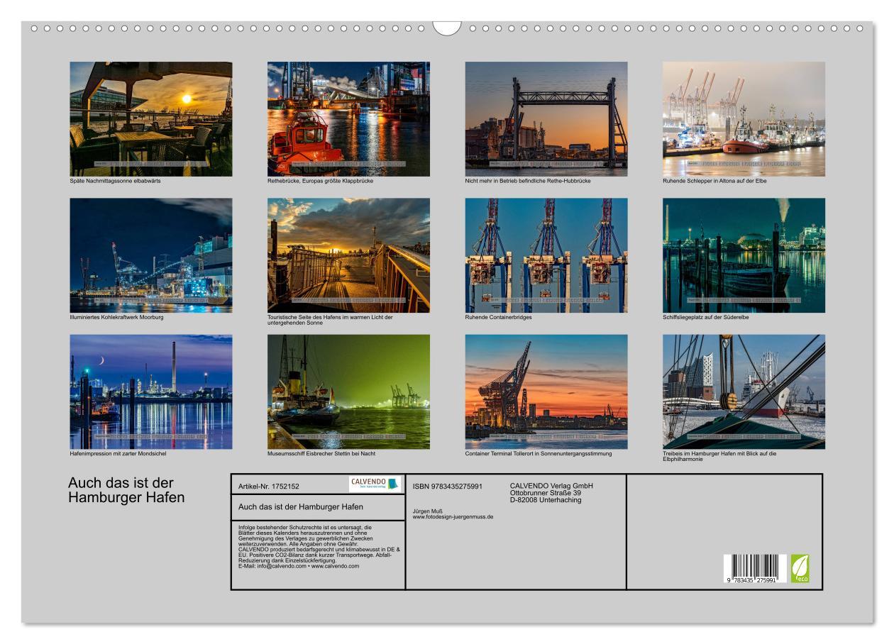 Bild: 9783435275991 | Auch das ist der Hamburger Hafen (Wandkalender 2025 DIN A2 quer),...