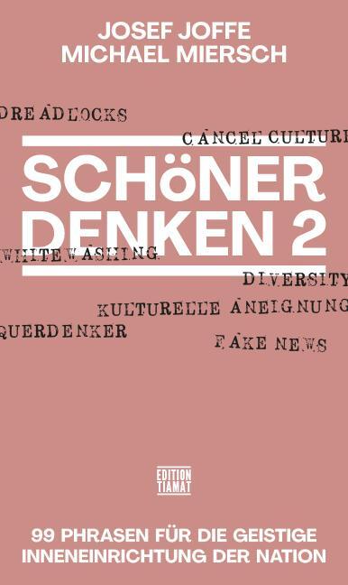 Cover: 9783893202928 | Schöner Denken 2 | Josef Joffe (u. a.) | Taschenbuch | 120 S. | 2022