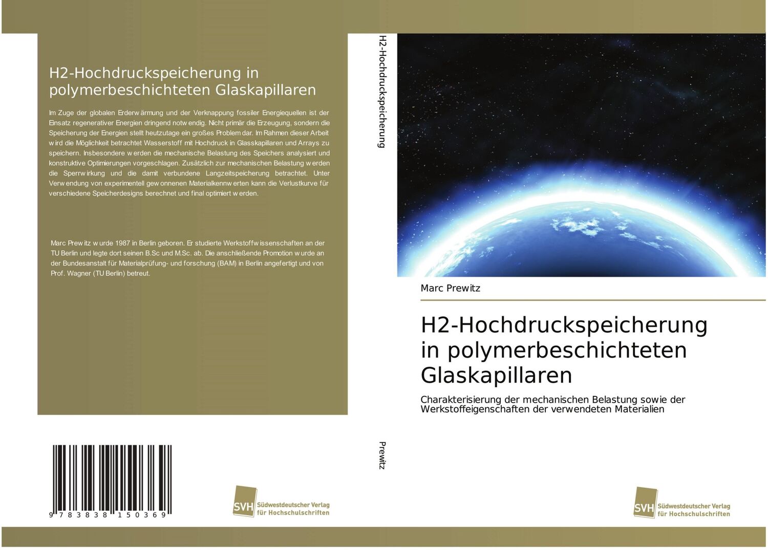 Cover: 9783838150369 | H2-Hochdruckspeicherung in polymerbeschichteten Glaskapillaren | Buch