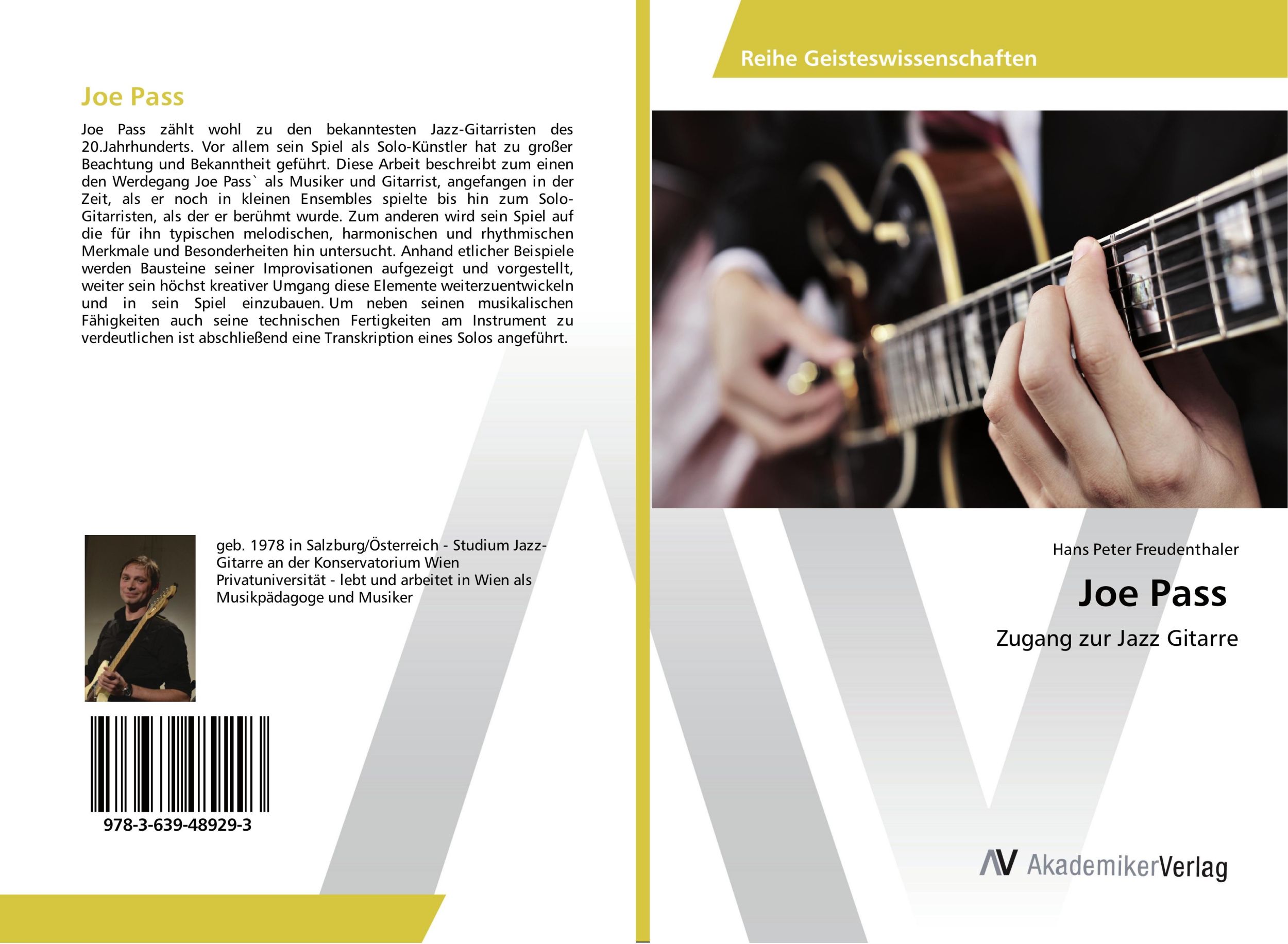 Cover: 9783639489293 | Joe Pass | Zugang zur Jazz Gitarre | Hans Peter Freudenthaler | Buch