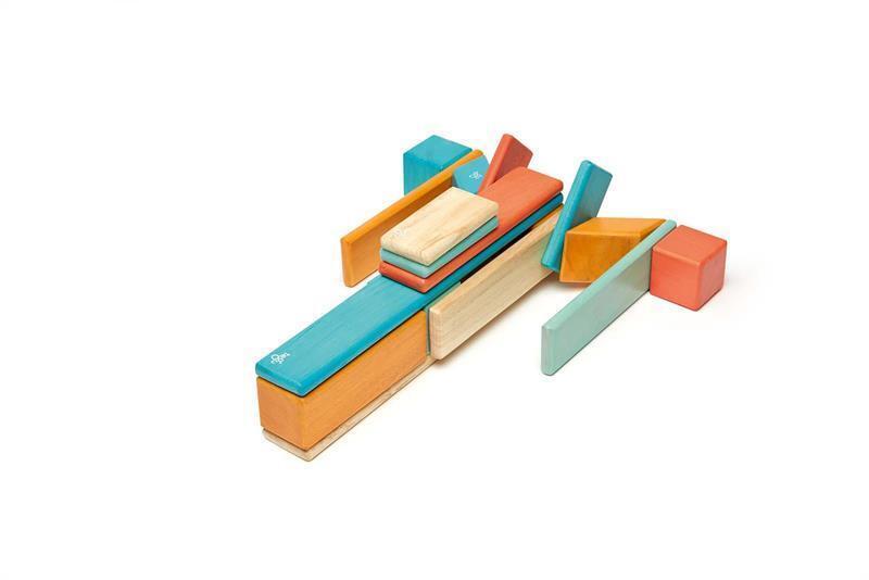 Bild: 853606003896 | 24 Magnetische Holzbausteine orange blau | Stück | 2021 | tegu