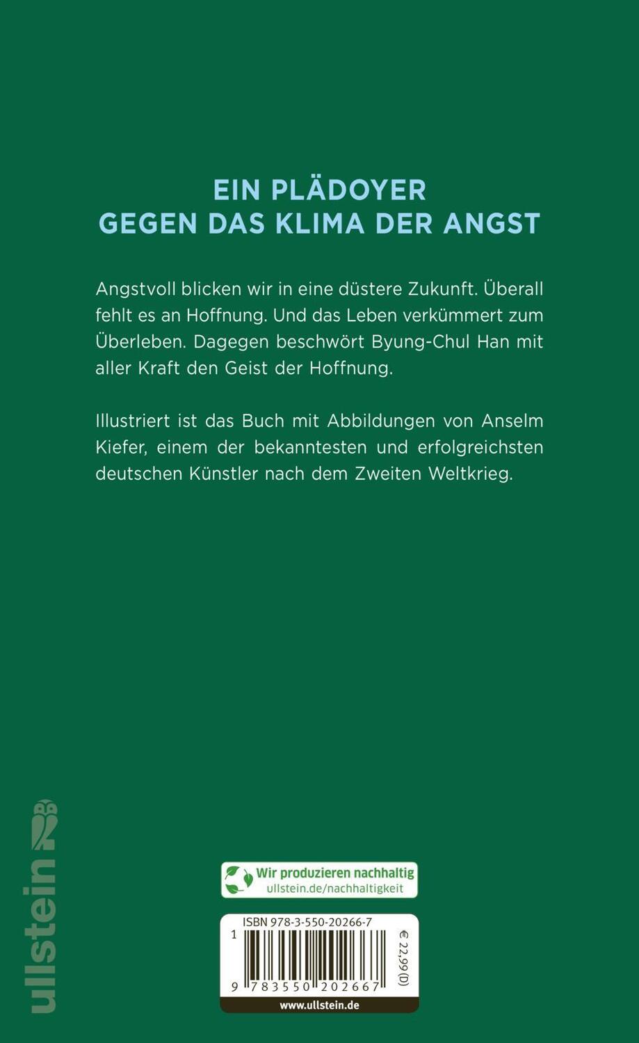 Rückseite: 9783550202667 | Der Geist der Hoffnung | Byung-Chul Han | Buch | 128 S. | Deutsch