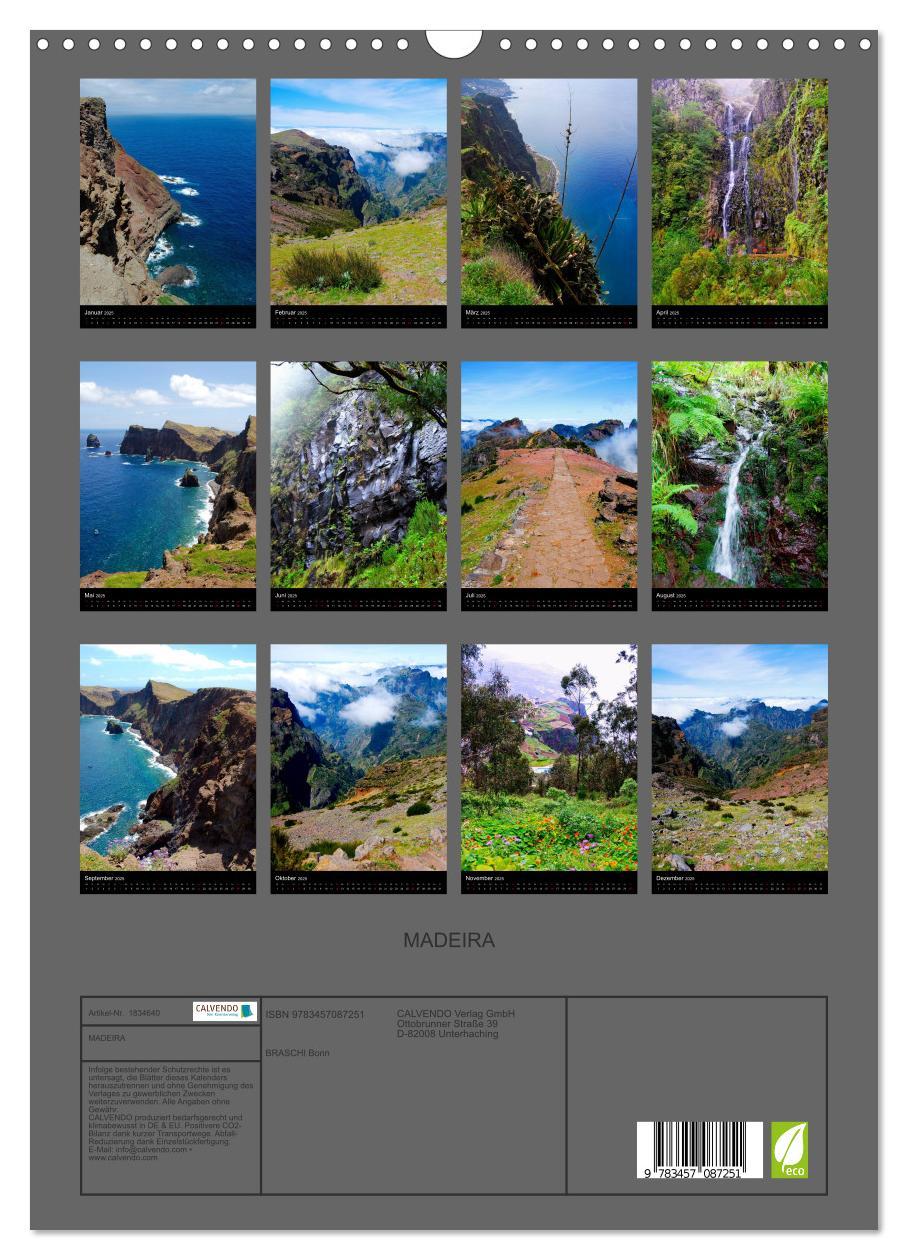 Bild: 9783457087251 | MADEIRA (Wandkalender 2025 DIN A3 hoch), CALVENDO Monatskalender