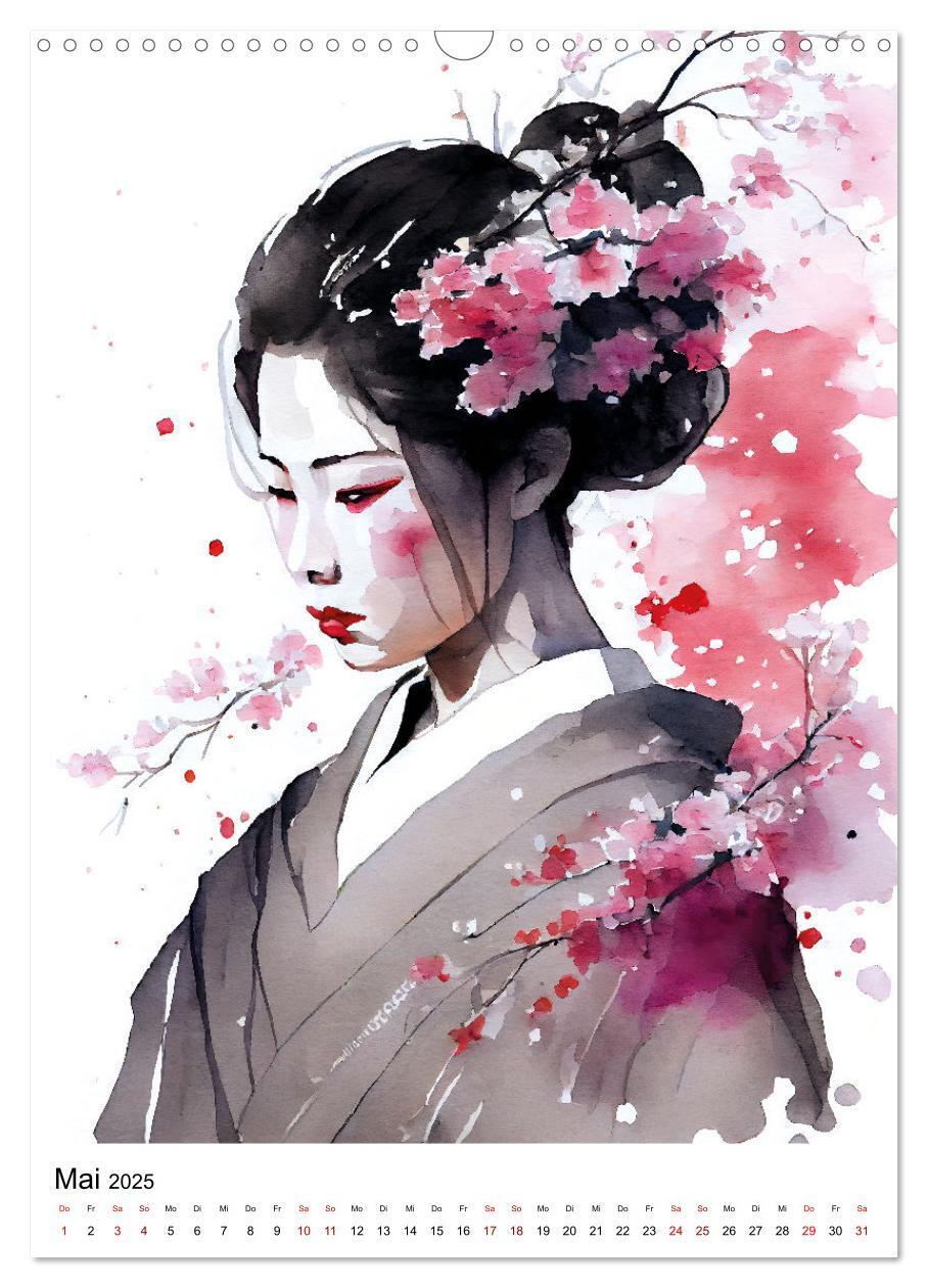 Bild: 9783435885459 | Geisha Aquarelle - Japanische Kulturdamen, Landschaft und Sakura...