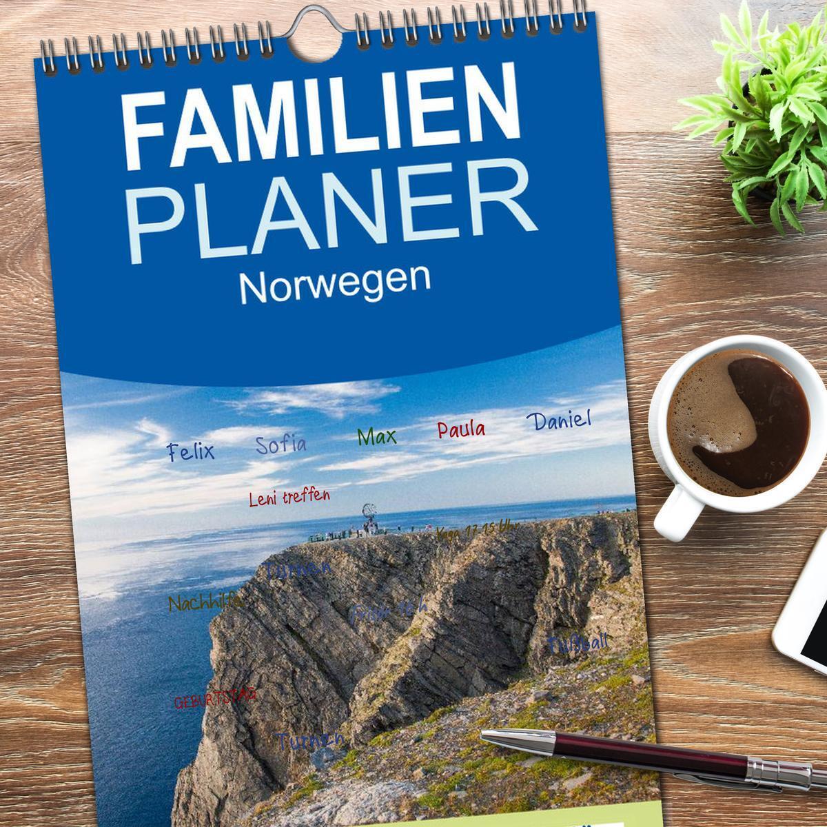 Bild: 9783457115435 | Familienplaner 2025 - Norwegen mit 5 Spalten (Wandkalender, 21 x 45...