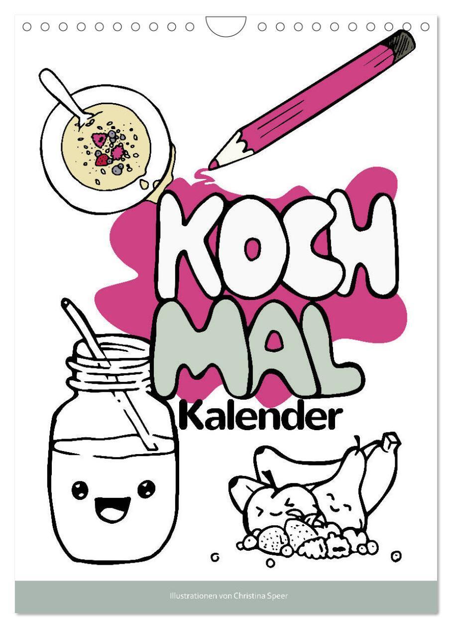 Cover: 9783435978052 | KOCH MAL KALENDER - Lustige Rezepte zum Ausmalen (Wandkalender 2025...