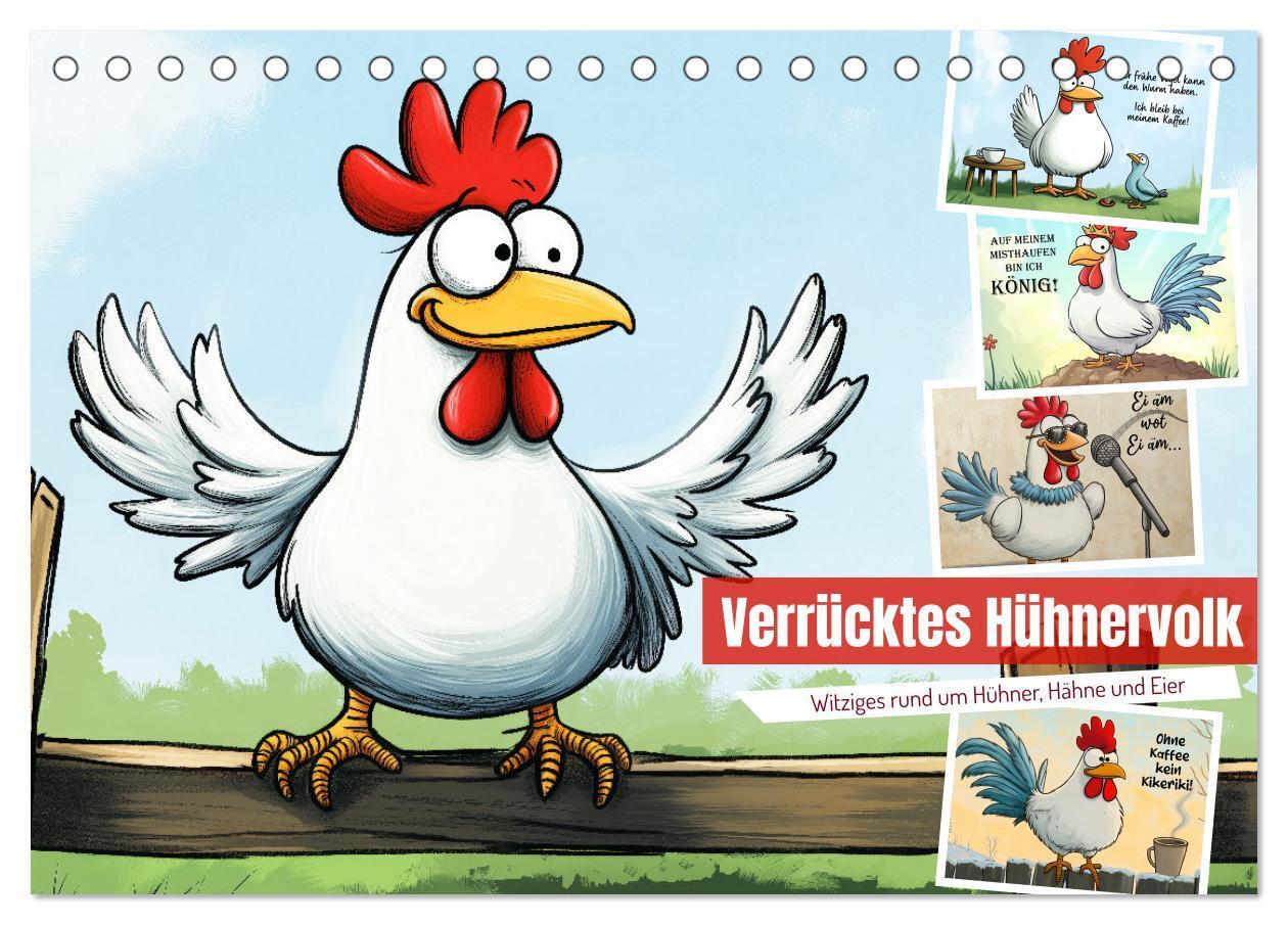 Cover: 9783457190326 | Verrücktes Hühnervolk (Tischkalender 2025 DIN A5 quer), CALVENDO...