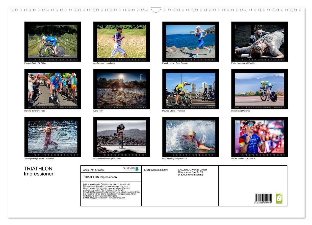 Bild: 9783383840074 | TRIATHLON Impressionen (Wandkalender 2025 DIN A2 quer), CALVENDO...