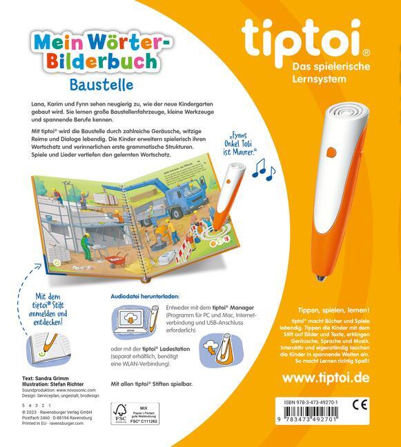 Bild: 9783473492701 | tiptoi® Mein Wörter-Bilderbuch Baustelle | Sandra Grimm | Taschenbuch