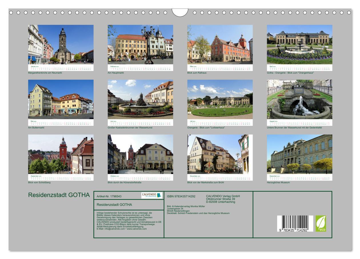 Bild: 9783435714292 | Residenzstadt GOTHA (Wandkalender 2025 DIN A3 quer), CALVENDO...