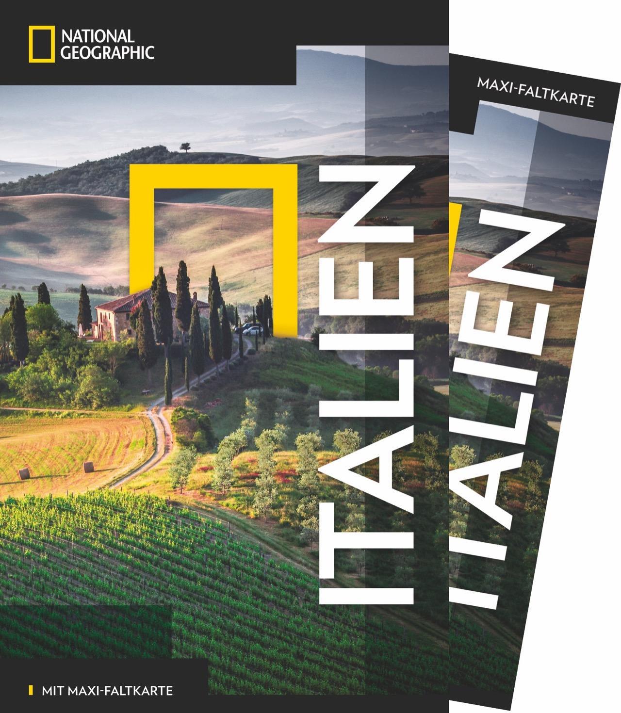 Cover: 9783955591946 | NATIONAL GEOGRAPHIC Reiseführer Italien mit Maxi-Faltkarte | Buch