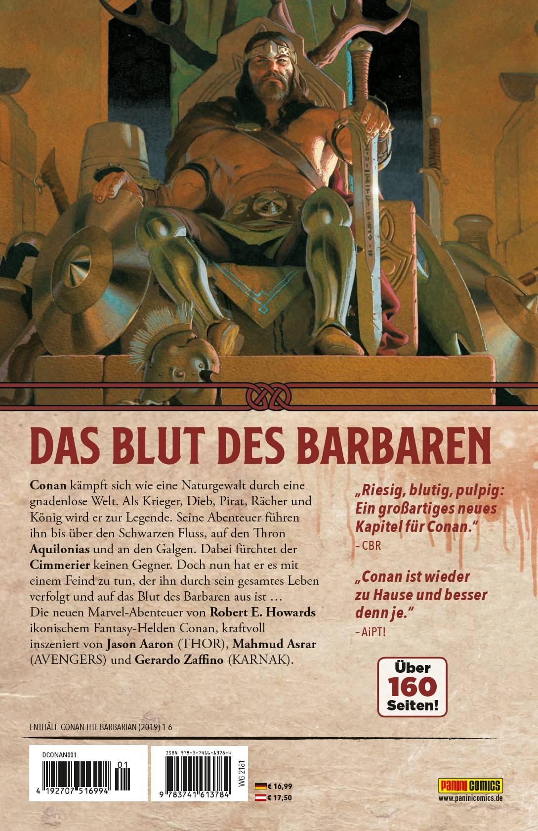 Rückseite: 9783741613784 | Conan der Barbar | Bd.1: Leben und Tod des Barbaren | Aaron (u. a.)