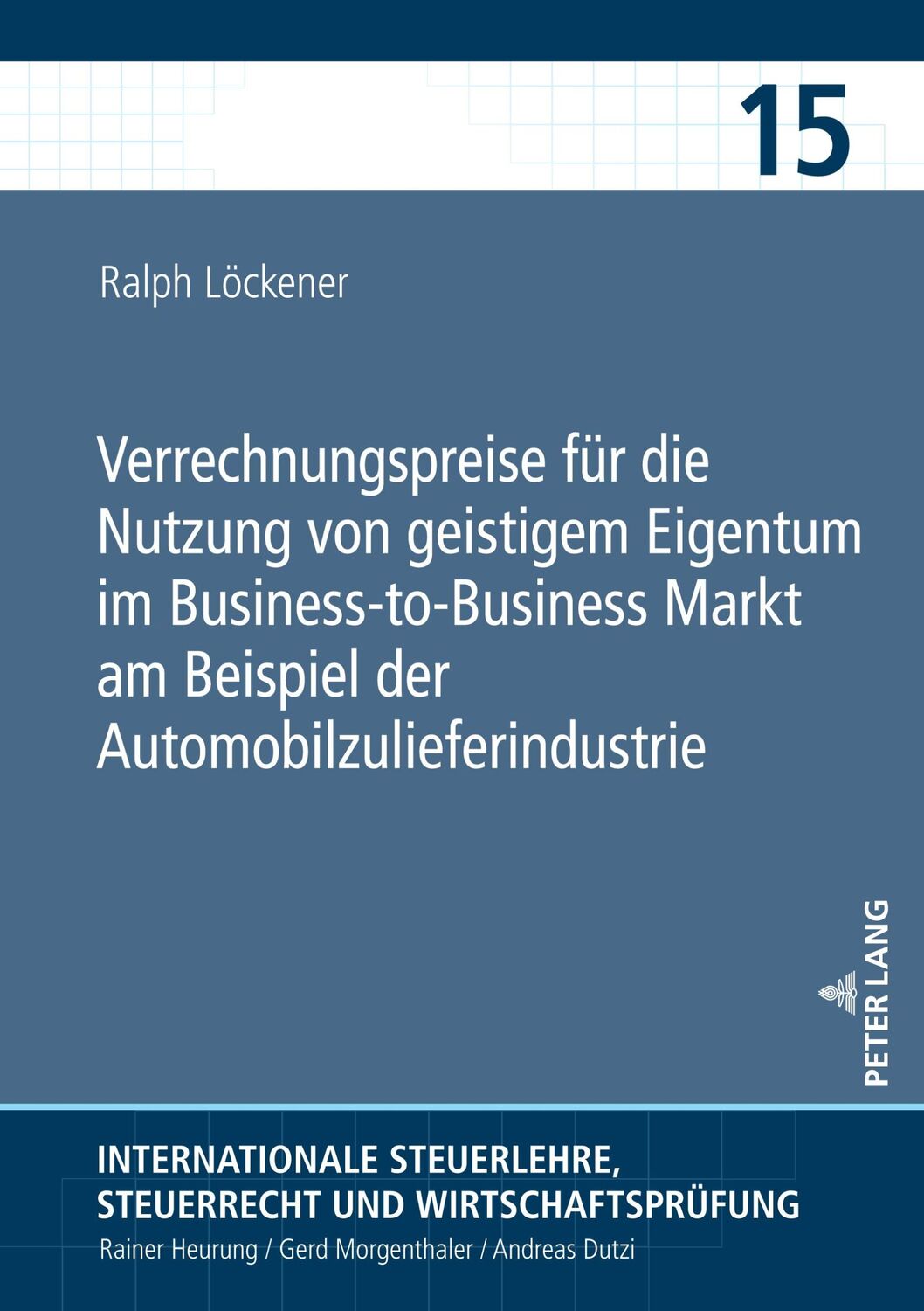 Cover: 9783631892053 | Verrechnungspreise für die Nutzung von geistigem Eigentum im...