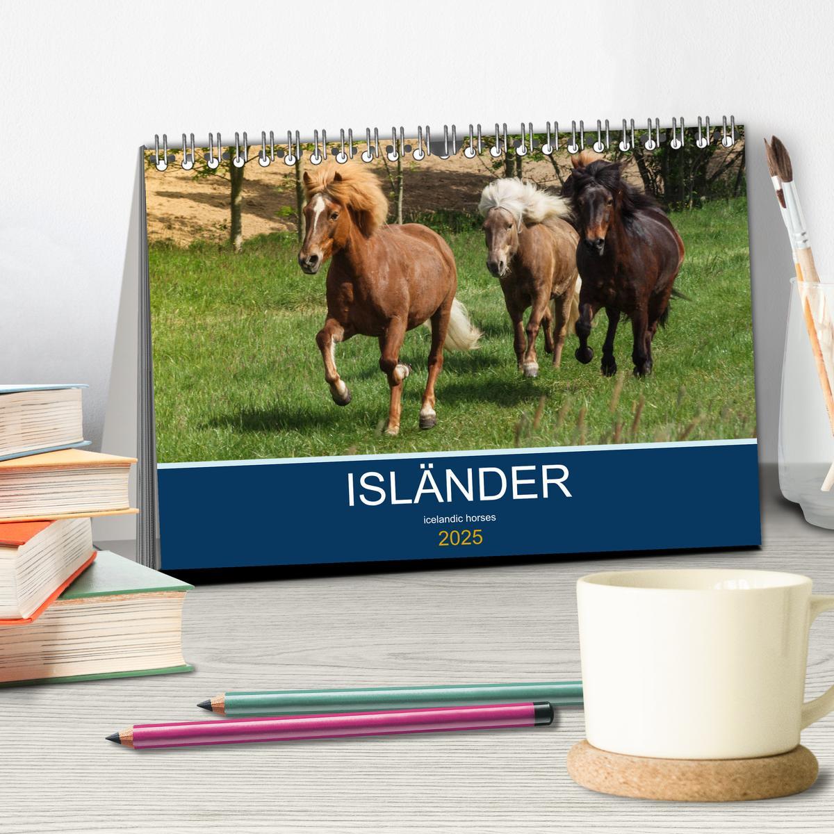 Bild: 9783435394975 | Isländer - icelandic horses (Tischkalender 2025 DIN A5 quer),...