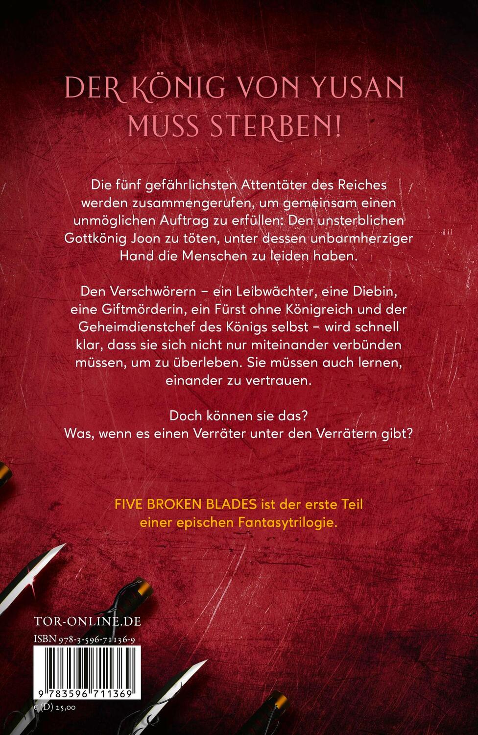 Rückseite: 9783596711369 | Five Broken Blades | Mai Corland | Buch | 496 S. | Deutsch | 2024