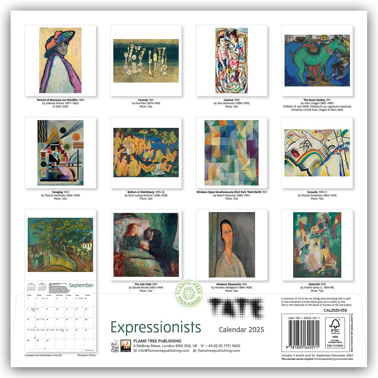 Rückseite: 9781835620571 | Tate: Expressionists Wall Calendar 2025 (Art Calendar) | Publishing