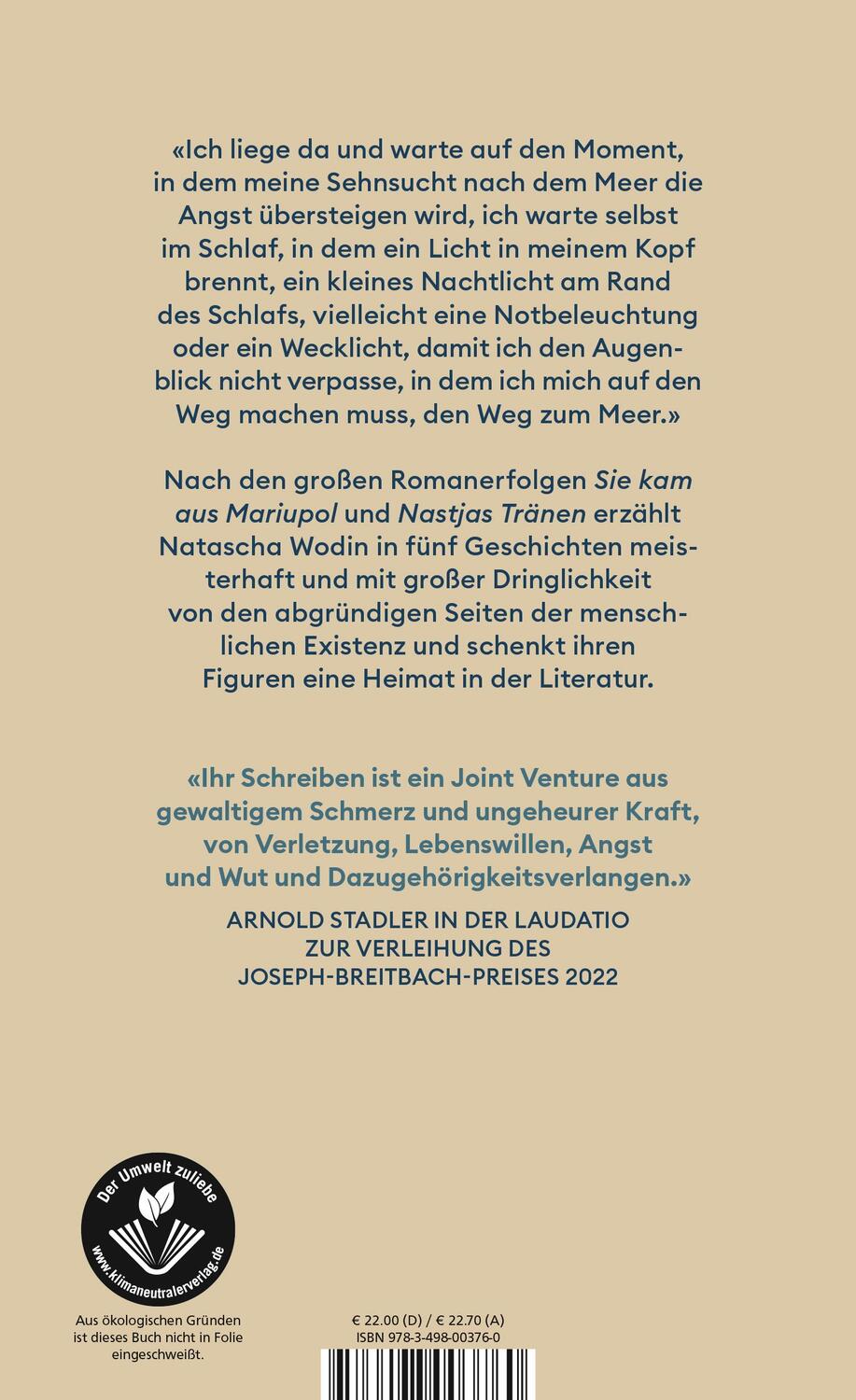 Rückseite: 9783498003760 | Der Fluss und das Meer | Natascha Wodin | Buch | 192 S. | Deutsch