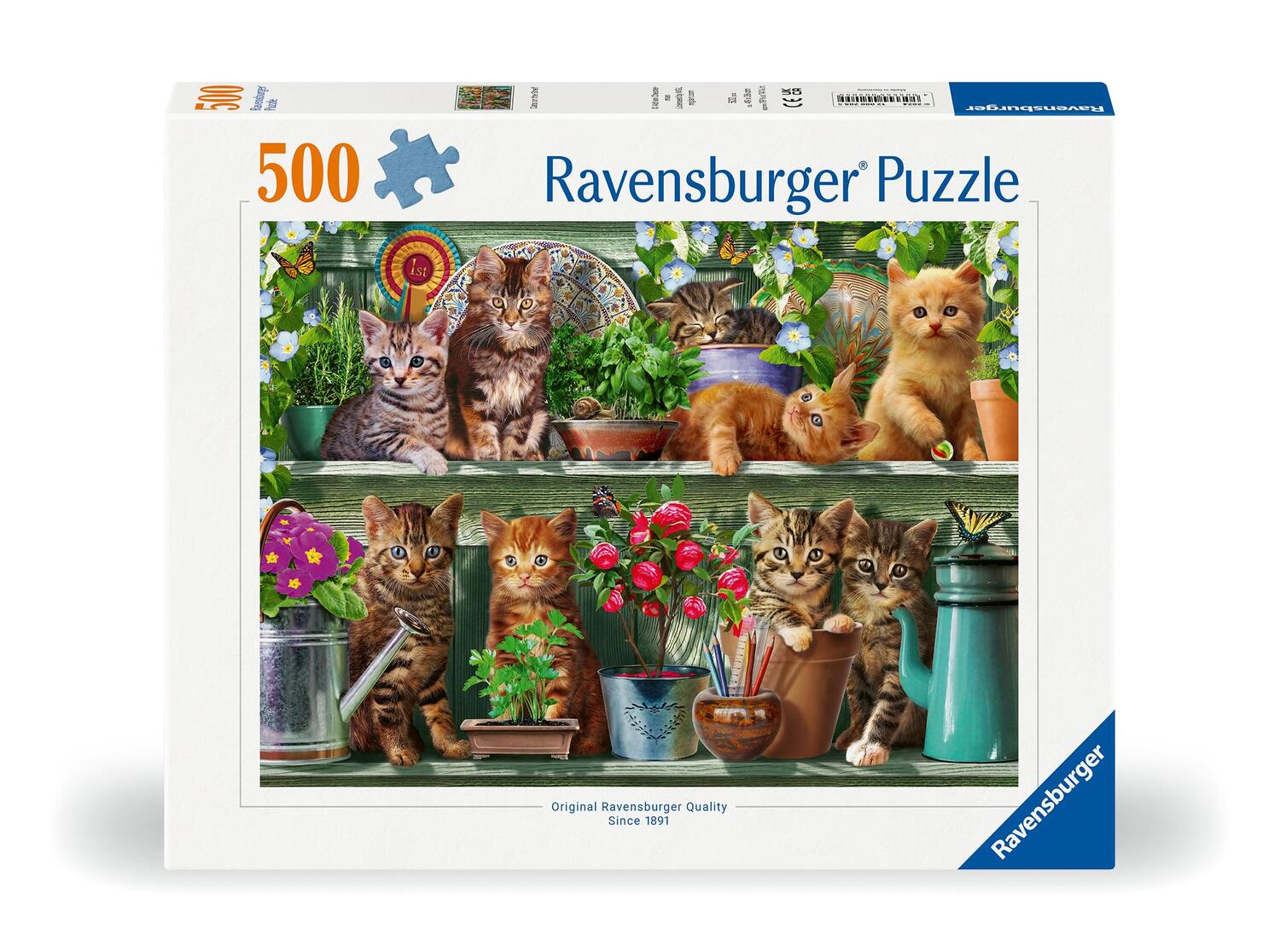 Cover: 4005555002055 | Ravensburger Puzzle 12000205 - Katzen im Regal - 500 Teile Puzzle...