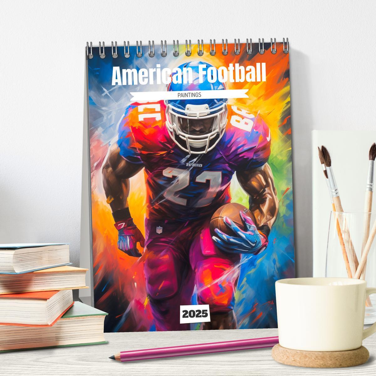 Bild: 9783435864256 | American Football. Paintings (Tischkalender 2025 DIN A5 hoch),...