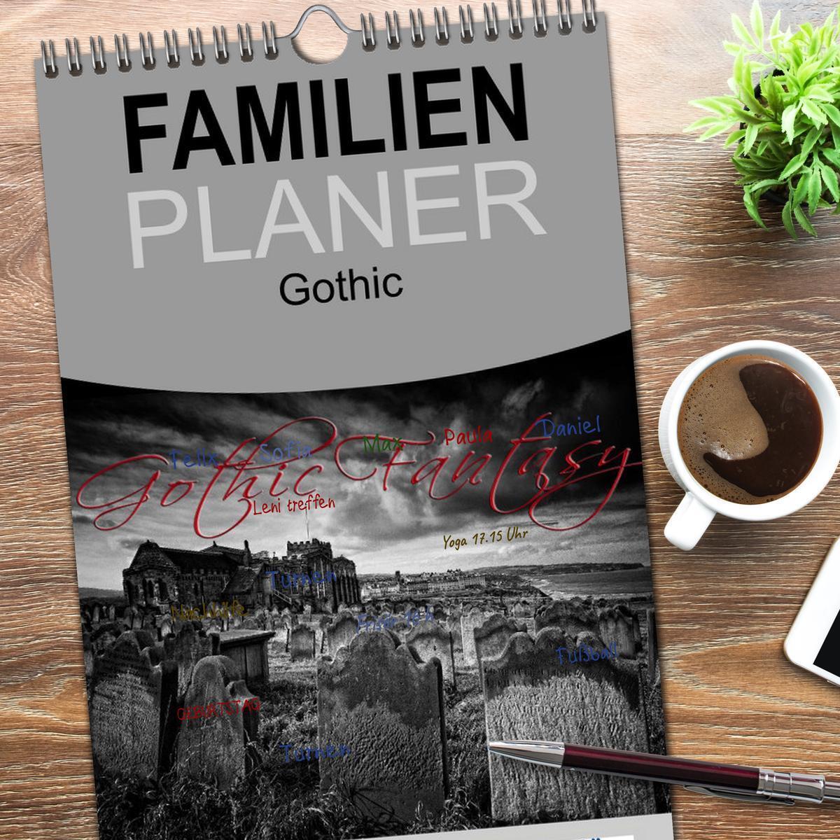 Bild: 9783457112380 | Familienplaner 2025 - Gothic Fantasy mit 5 Spalten (Wandkalender,...