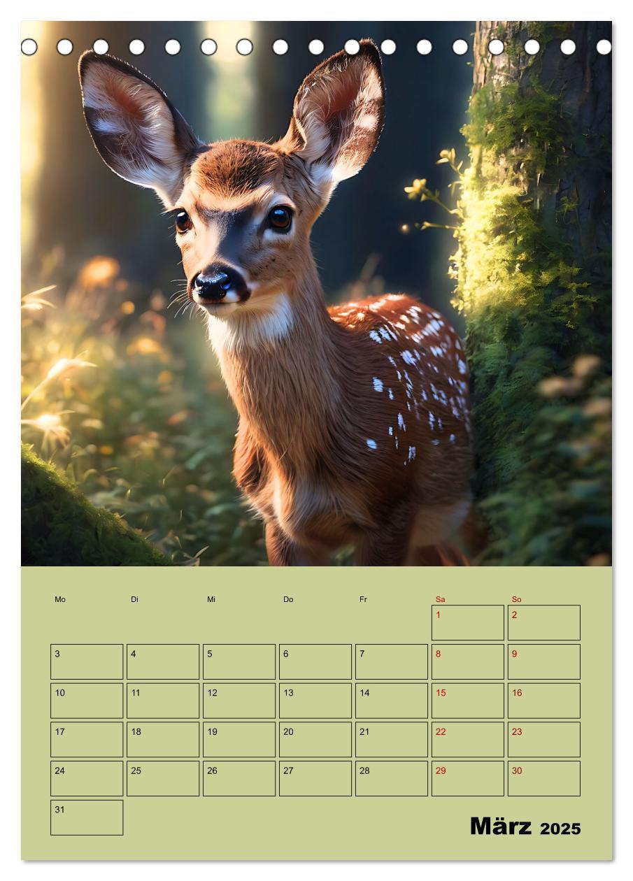 Bild: 9783457136874 | Tierkinder im Zauberwald (Tischkalender 2025 DIN A5 hoch), CALVENDO...