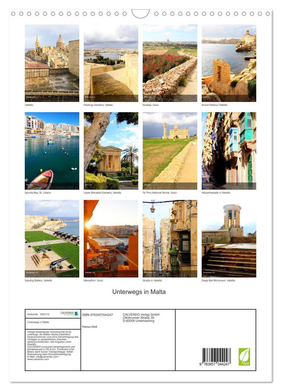 Bild: 9783457044247 | Unterwegs in Malta (Wandkalender 2025 DIN A3 hoch), CALVENDO...