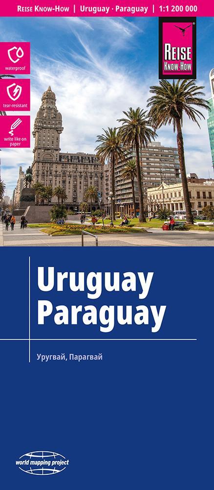 Cover: 9783831774555 | Reise Know-How Landkarte Uruguay, Paraguay (1:1.200.000) | 2 S. | 2024