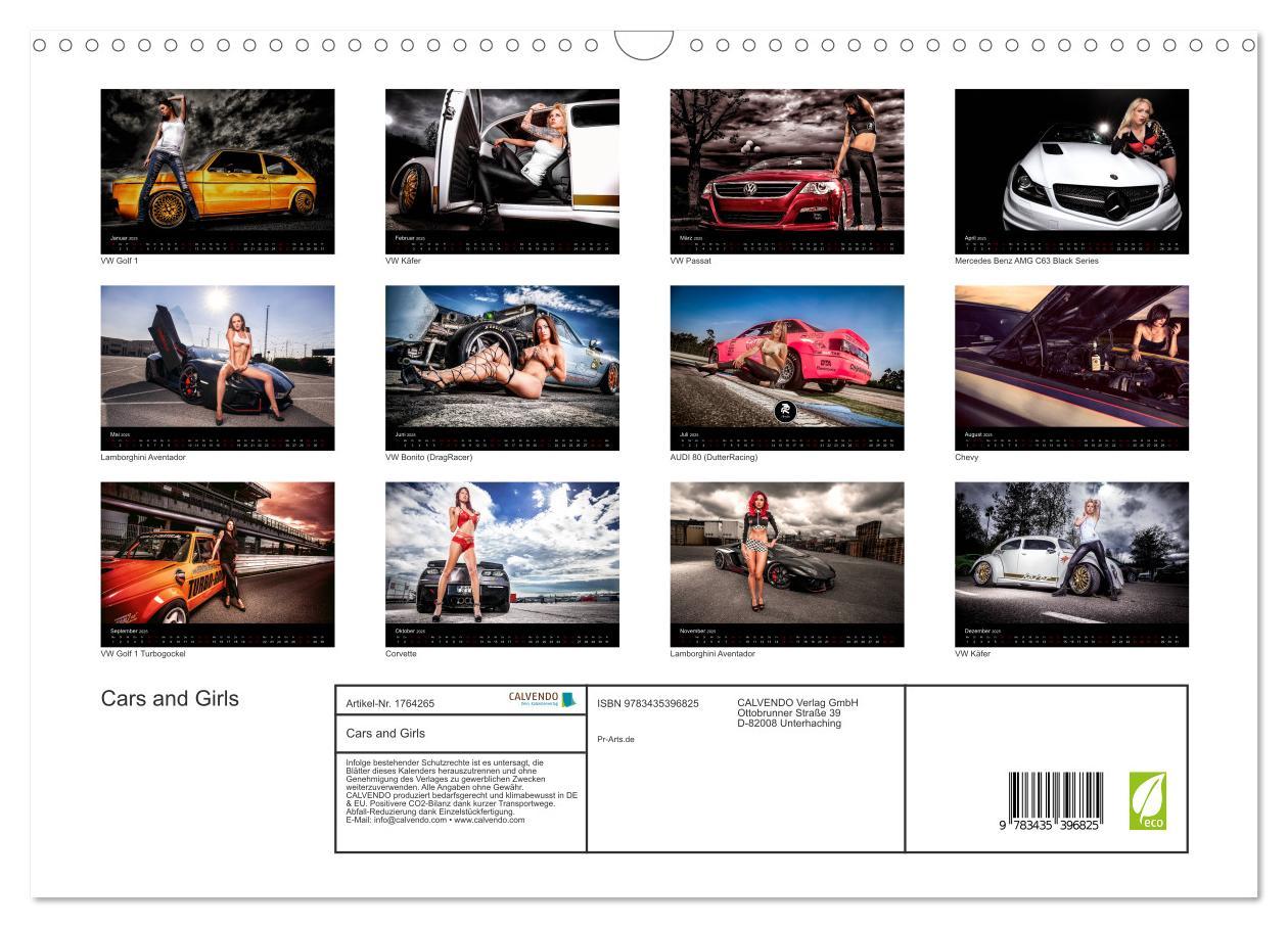 Bild: 9783435396825 | Cars and Girls (Wandkalender 2025 DIN A3 quer), CALVENDO...