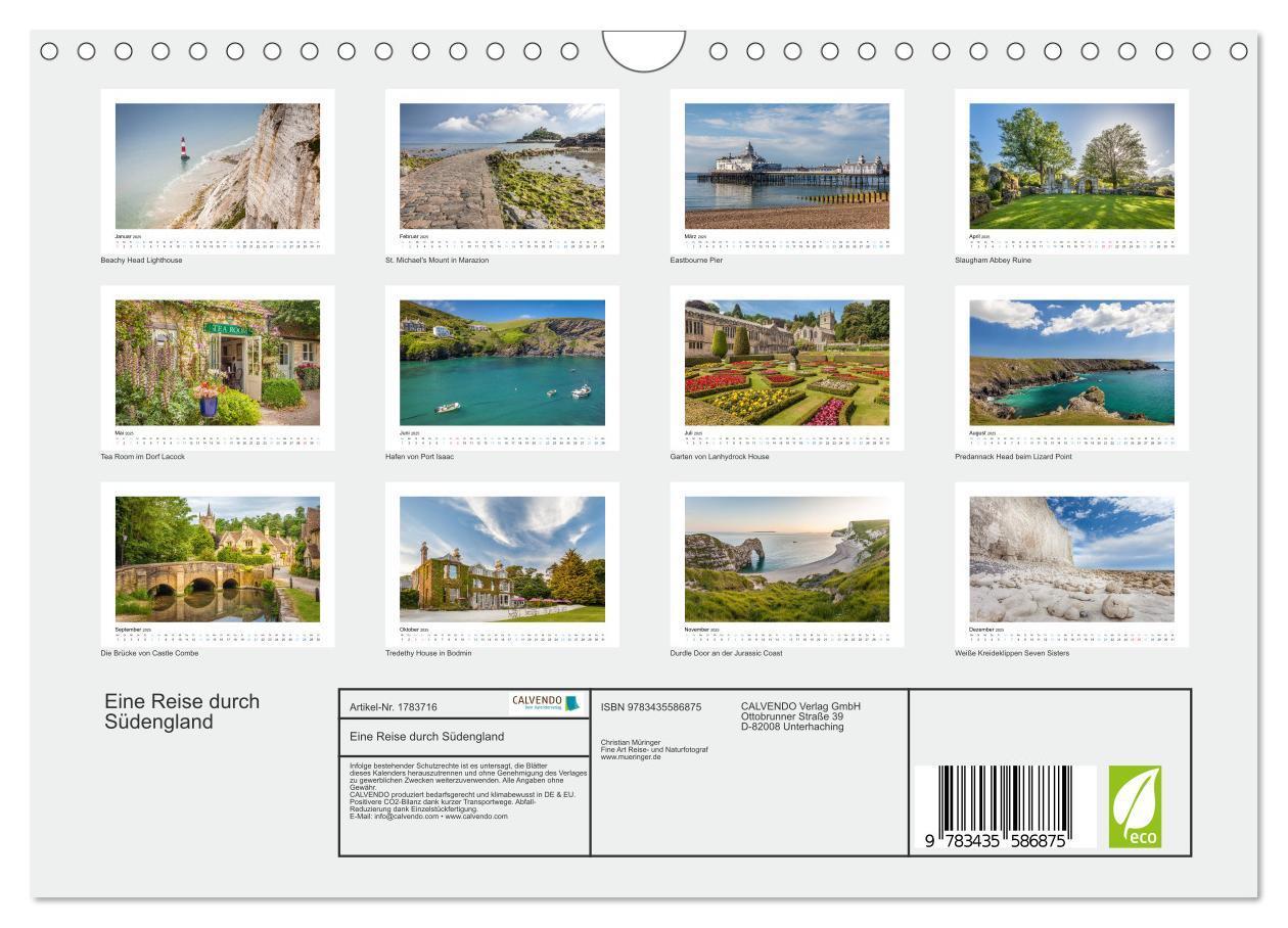 Bild: 9783435586875 | Eine Reise durch Südengland (Wandkalender 2025 DIN A4 quer),...