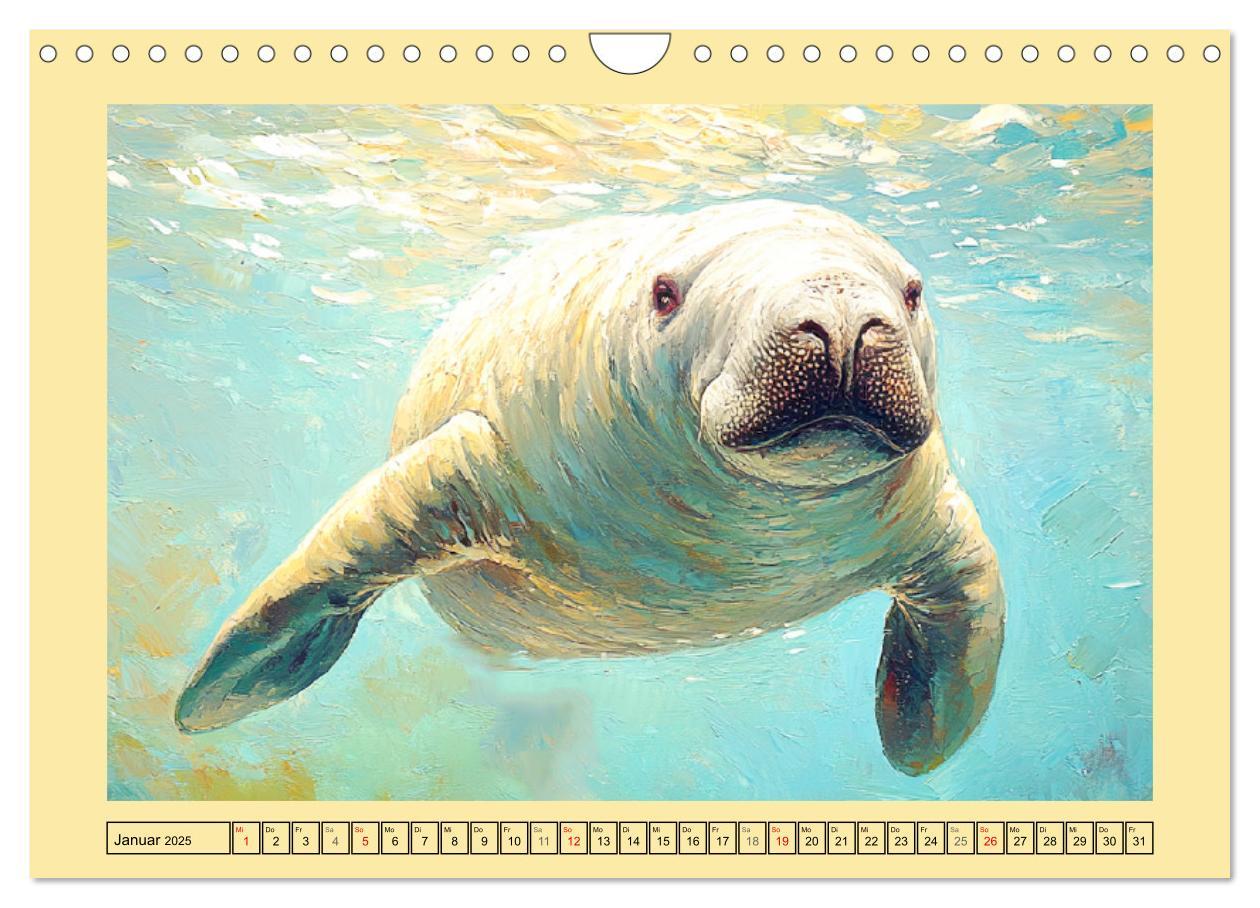 Bild: 9783457203576 | Manatee Paintings. Rundschwanzseekühe im Ölgemälde-Stil...