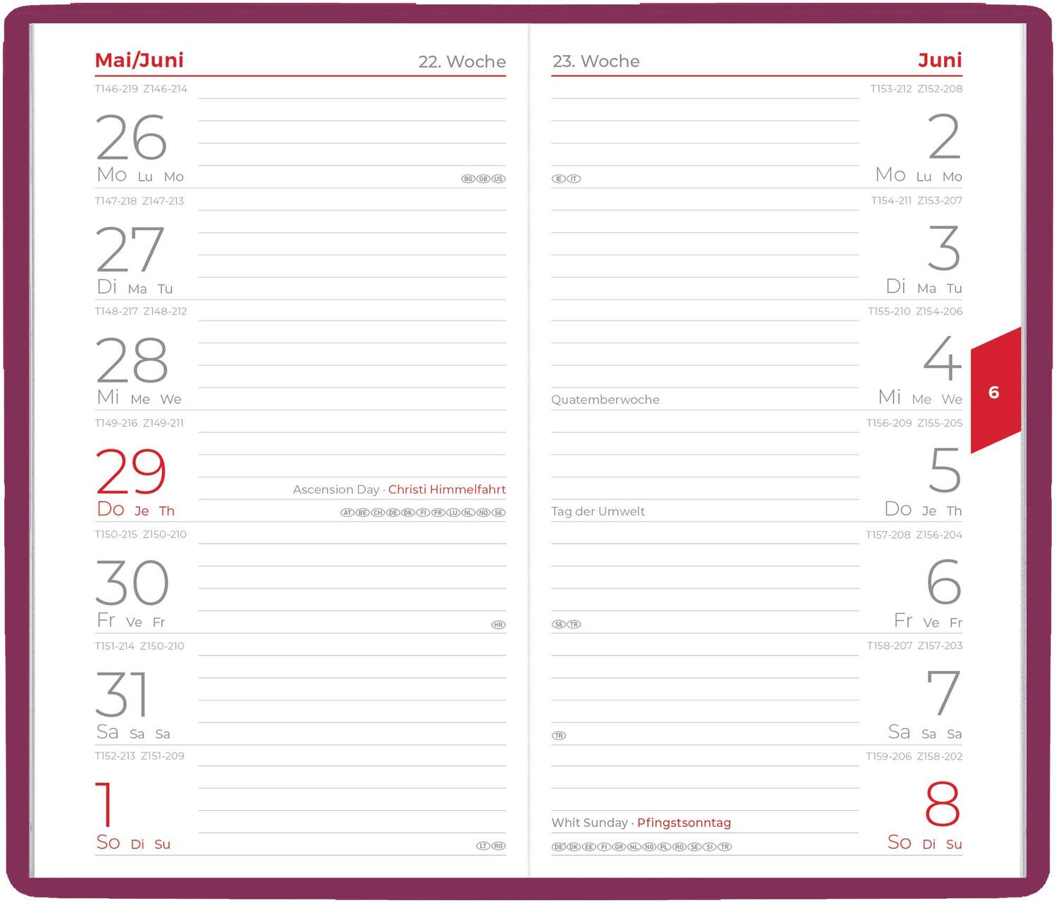 Bild: 4006928025688 | Taschenplaner rot 2025 - Bürokalender 9,5x16 cm - 64 Seiten - 1...