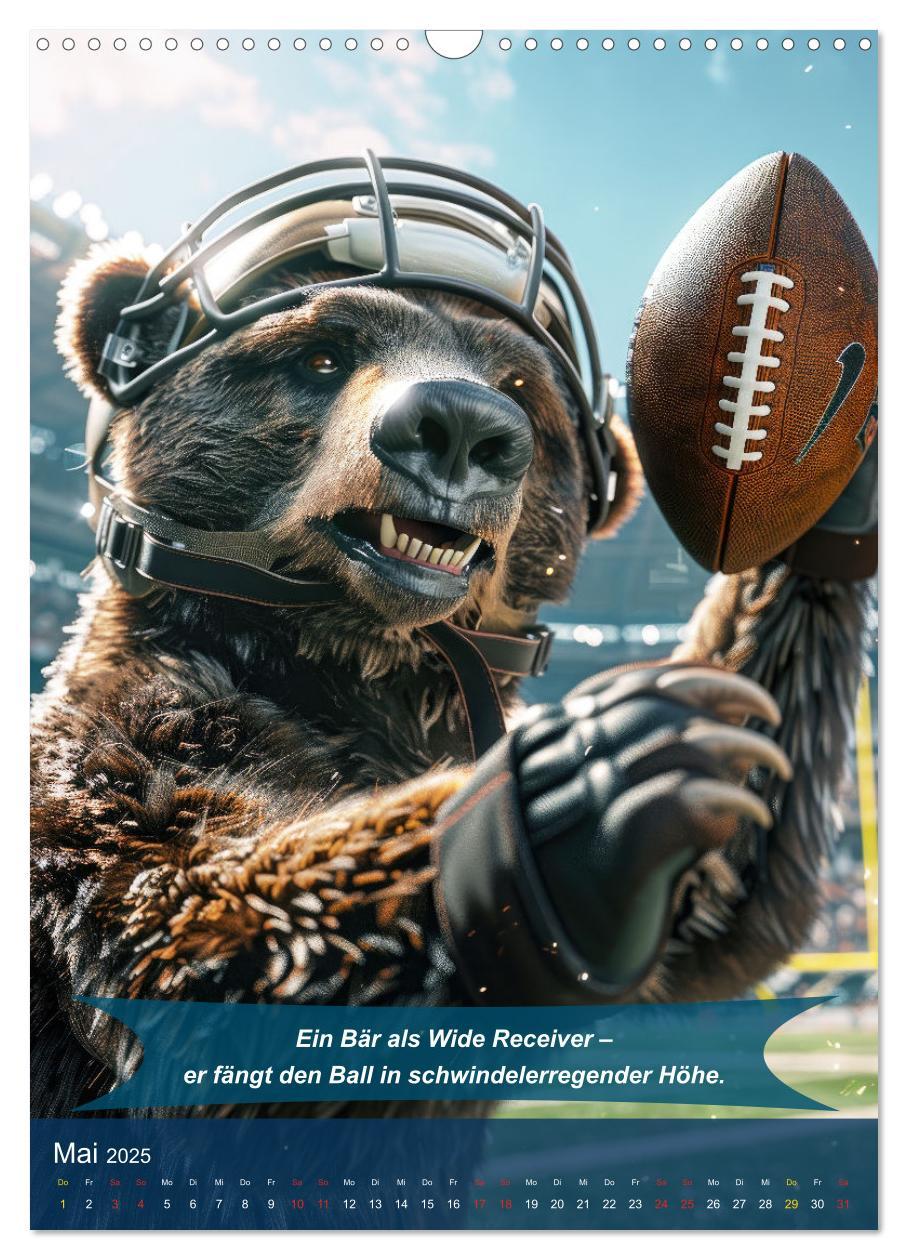 Bild: 9783457163108 | American Football mit tierischem Humor (Wandkalender 2025 DIN A3...