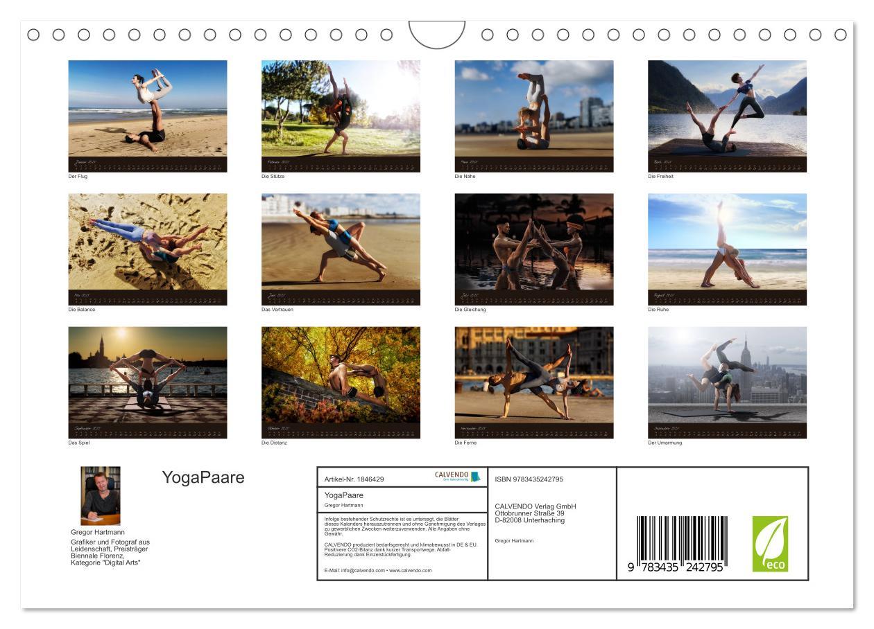 Bild: 9783435242795 | YogaPaare (Wandkalender 2025 DIN A4 quer), CALVENDO Monatskalender