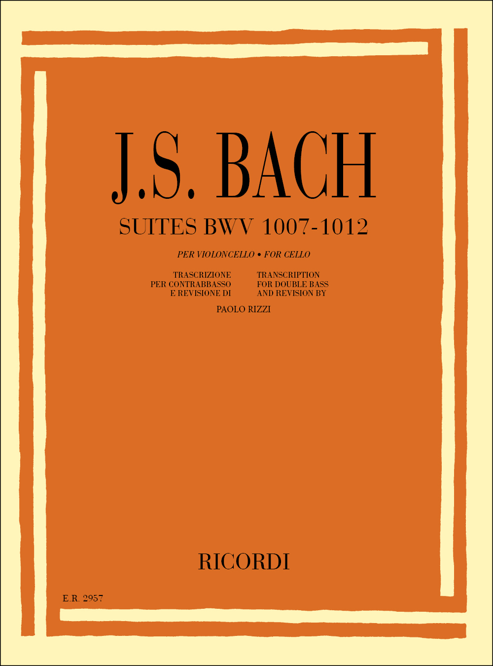 Cover: 9790041829579 | 6 Suites Per Violoncello Solo Bwv 1007 - 1012 | Johann Sebastian Bach