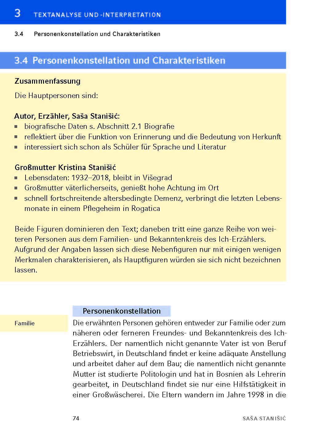 Bild: 9783804420656 | Herkunft - Textanalyse und Interpretation | Sasa Stanisic | Buch