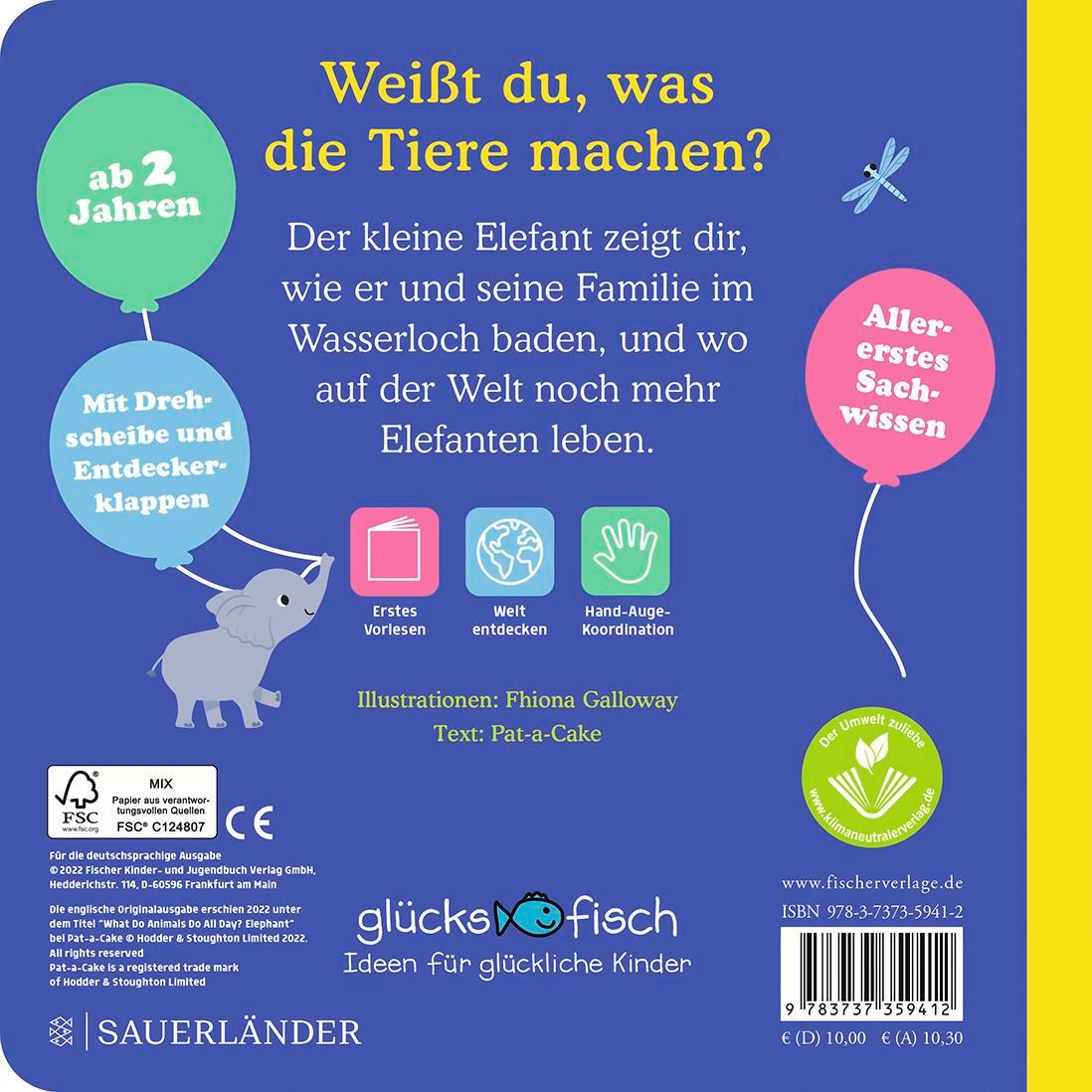 Rückseite: 9783737359412 | Glücksfisch: Weißt du, was die Tiere machen? Kleiner Elefant...