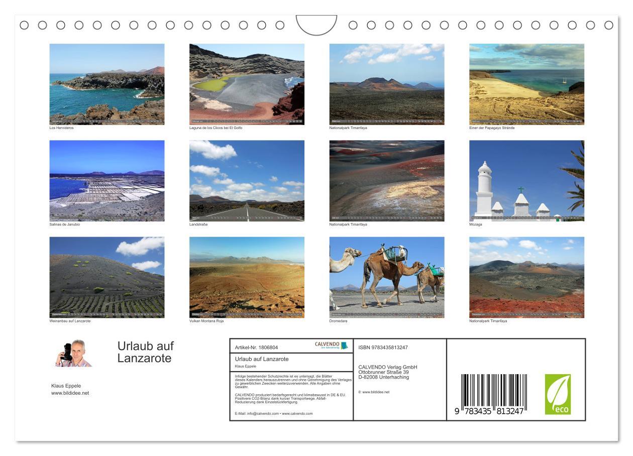 Bild: 9783435813247 | Urlaub auf Lanzarote (Wandkalender 2025 DIN A4 quer), CALVENDO...