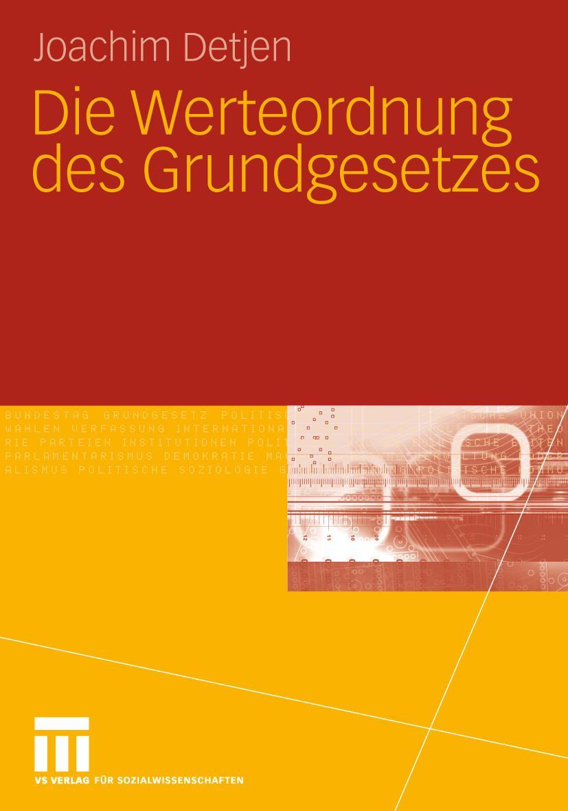 Cover: 9783531198828 | Die Werteordnung des Grundgesetzes | Joachim Detjen | Taschenbuch