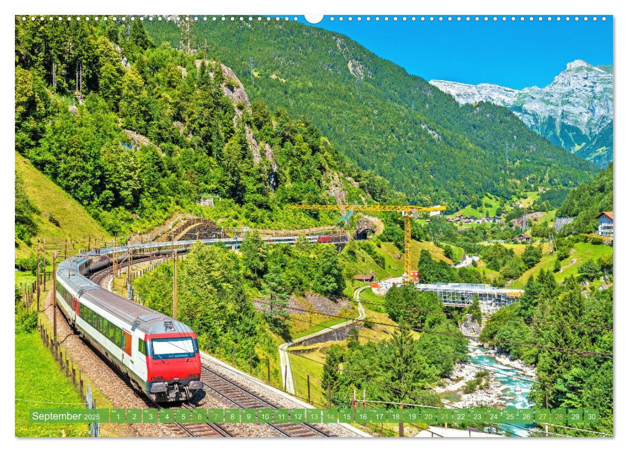 Bild: 9783457140413 | Im Zug durch Schweizer Berge (Wandkalender 2025 DIN A2 quer),...