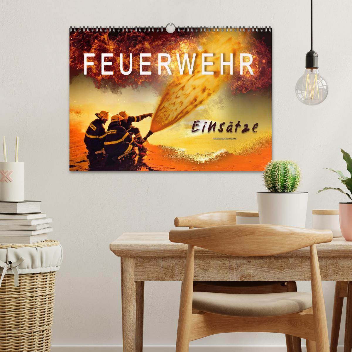 Bild: 9783435239825 | Feuerwehr - Einsätze (Wandkalender 2025 DIN A3 quer), CALVENDO...