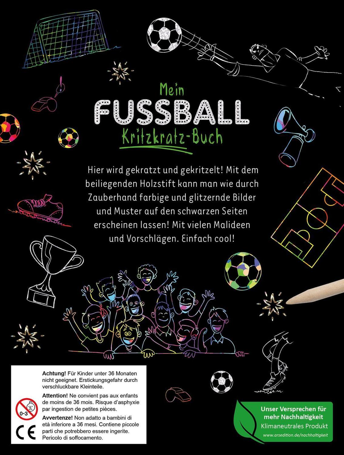 Rückseite: 9783845857275 | Mein Fußball-Kritzkratz-Buch | Mit überraschenden Kratz-Effekten