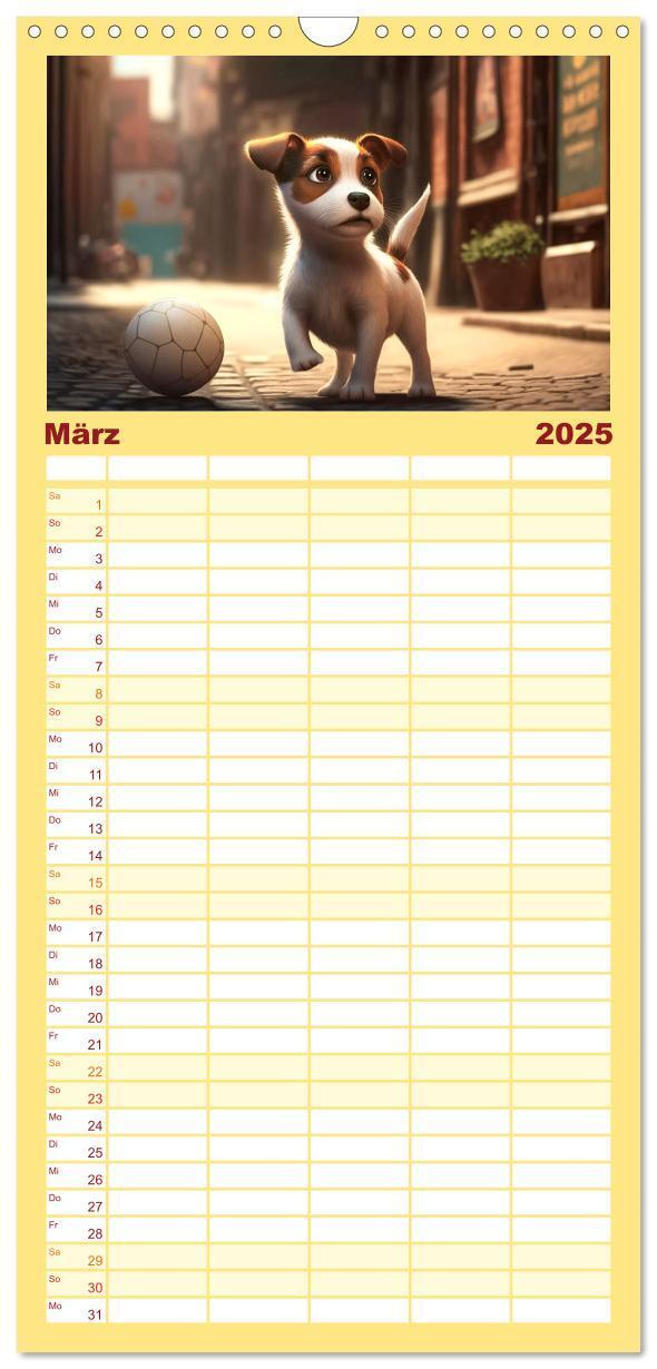 Bild: 9783457093399 | Familienplaner 2025 - Comic Hunde mit 5 Spalten (Wandkalender, 21 x...