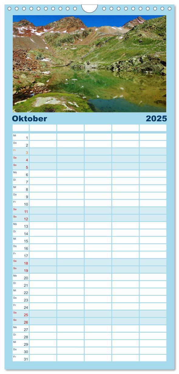 Bild: 9783457113561 | Familienplaner 2025 - Alpenüberquerung mit 5 Spalten (Wandkalender,...