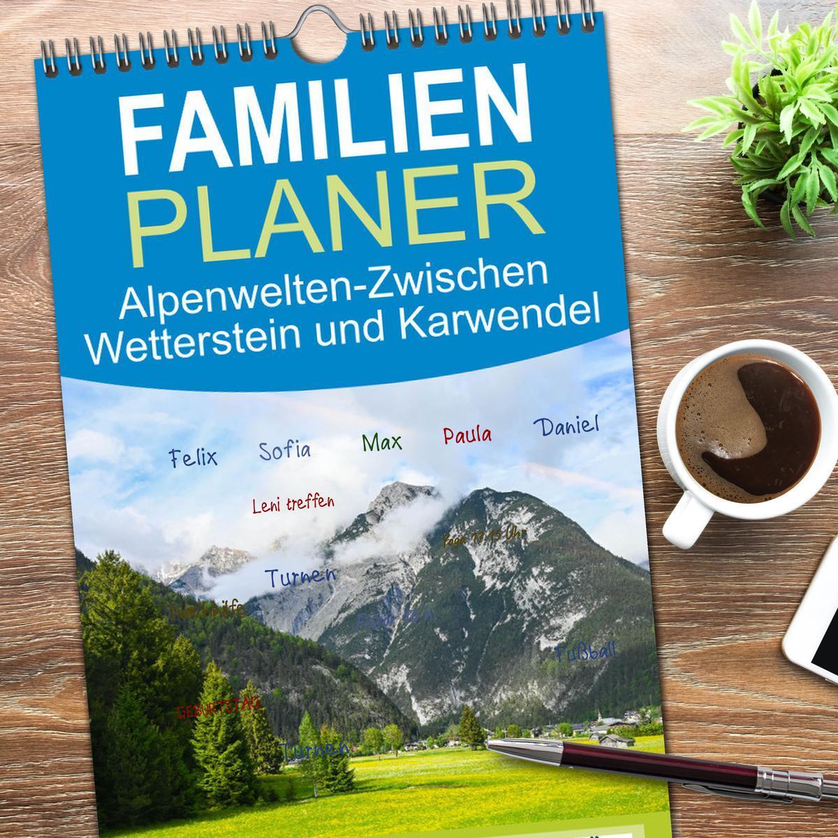 Bild: 9783457195512 | Familienplaner 2025 - Alpenwelten-Zwischen Wetterstein und...