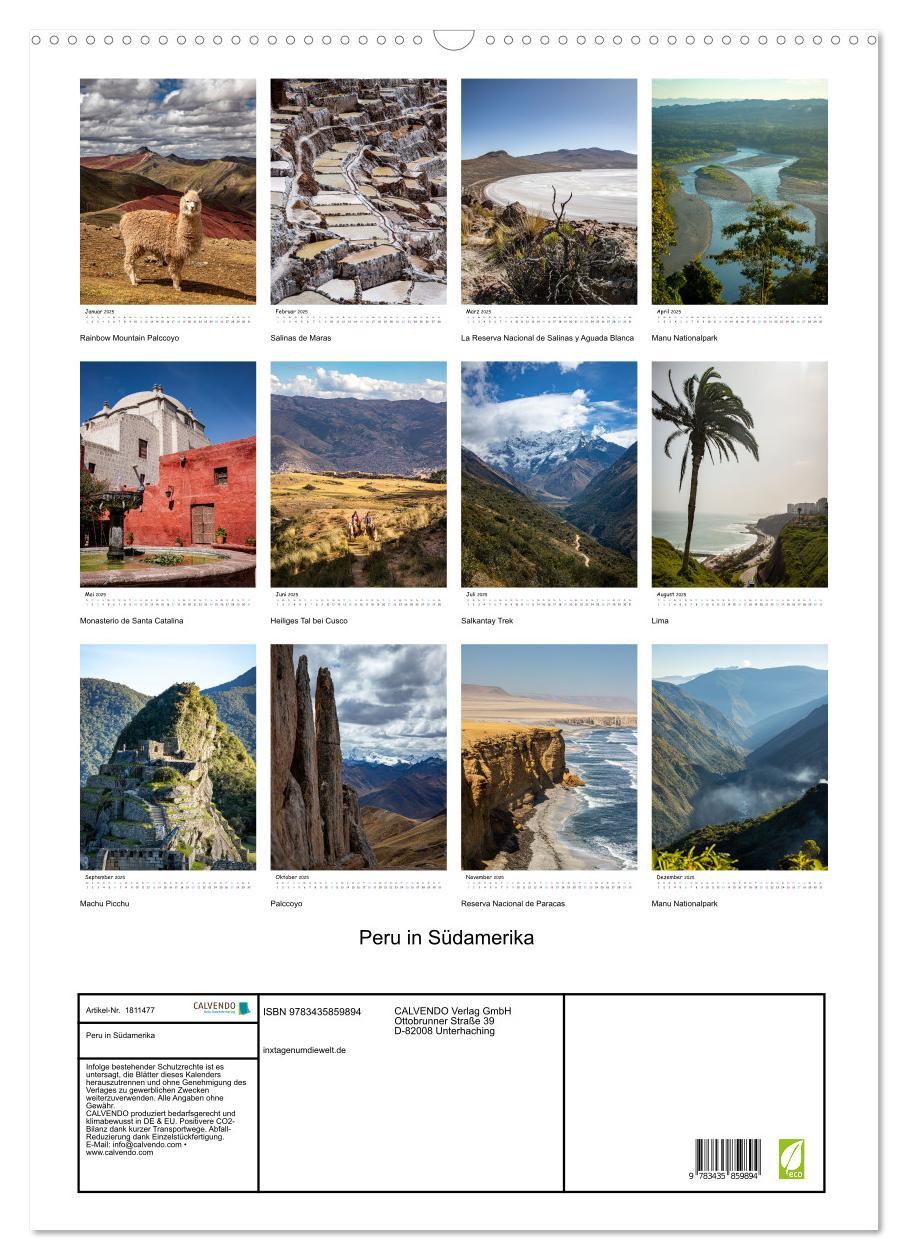 Bild: 9783435859894 | Peru in Südamerika (Wandkalender 2025 DIN A2 hoch), CALVENDO...