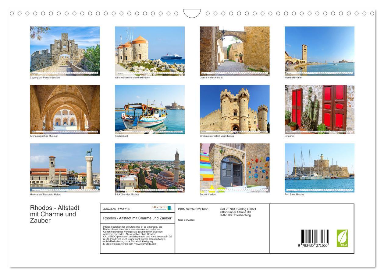 Bild: 9783435271665 | Rhodos - Altstadt mit Charme und Zauber (Wandkalender 2025 DIN A3...